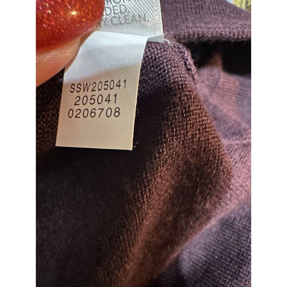 J. Jill Silk and Cotton Deep Plum V-Neck Sweater Size XL Lightweight Soft Knit - Picture 6 of 9